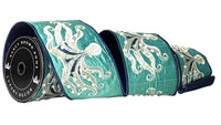 Pre-Order 2026-Opulent Octopus Teal & Navy Double Faced Wired 4