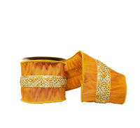Burnt Orange Dupioni With Jute Trim Wired 4
