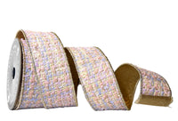Pre-Order 2026- Pink,Lavender and Champagne Tweed Double Sided Wired Ribbon 2.5