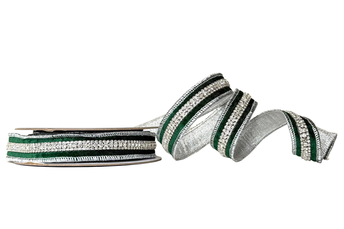 Pre-Order 2026- Green Lux Double Sided Wired Ribbon