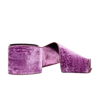 Velvet Metallic Lilac Dupion Double Fused Double Sided Wired Ribbon 4