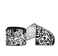 Halloween Collection- Black & White Skull, Crow & Cross Bones Flocked Dupioni 4