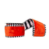 Halloween Collection- Orange Large Aspen Check Double-Sided Wired 2.5