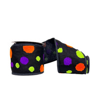 Halloween Collection- Multi- Colored Polka Dots Textured Fused 4