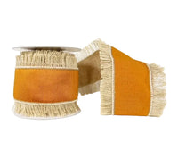 Burnt Orange Dupioni Fringe Wired 4