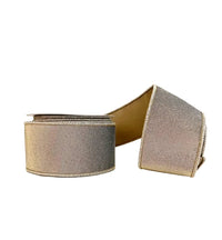 Metallic Copper Double Fused Double Sided Tafetta Wired Ribbon 2.5
