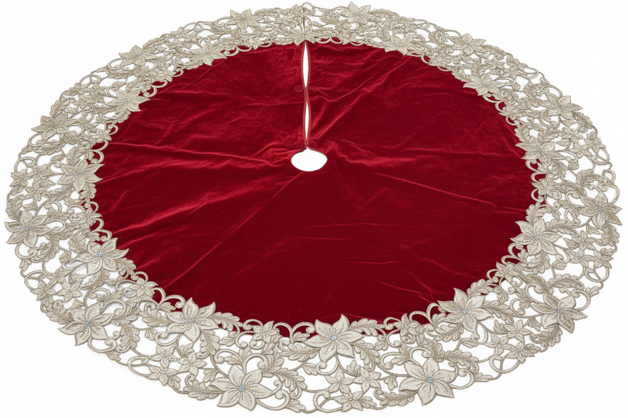 Pre-Order 2026-Regal Red and Gold Collection Tree Skirt  72"
