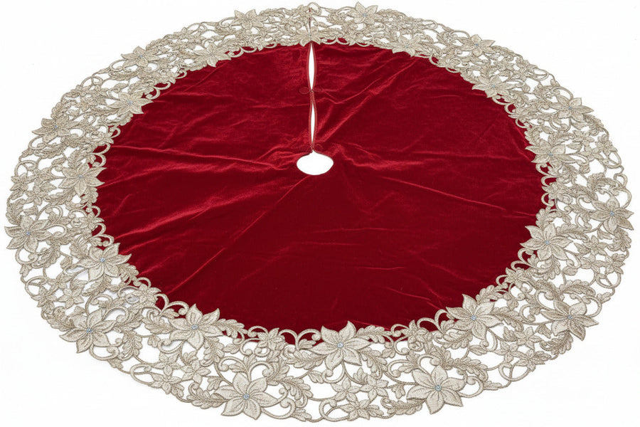 Pre-Order 2026-Regal Red and Gold Collection Tree Skirt  72"