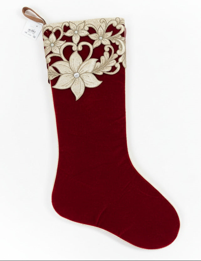 Regal Red & Gold Collection Velvet Stocking