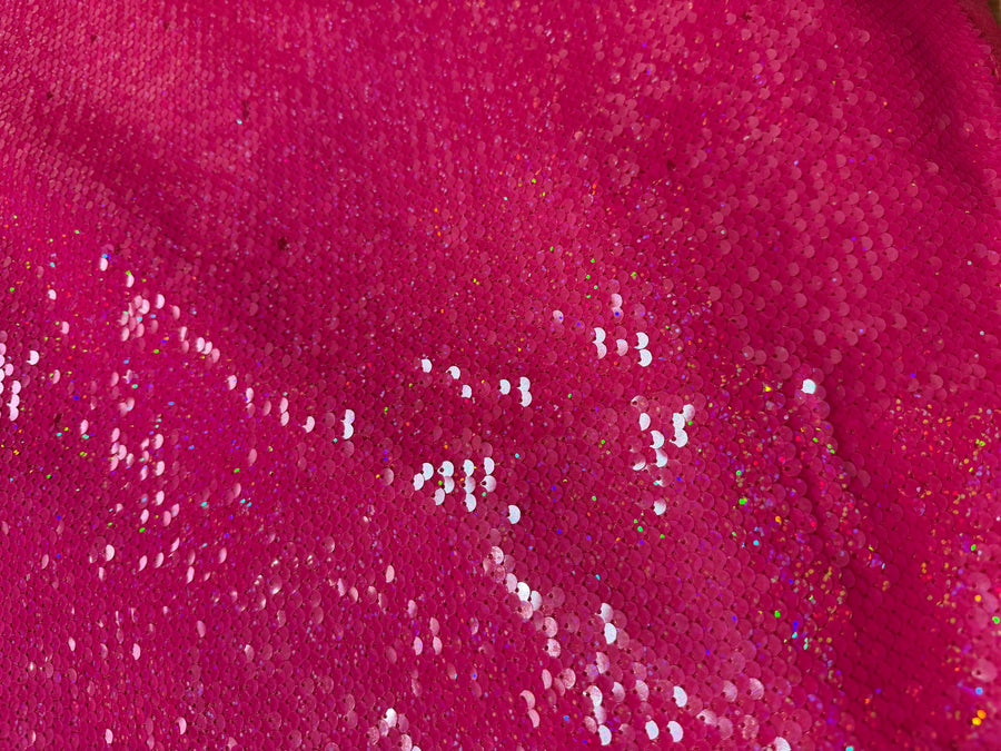 Pre-Order Hot Pink Sequin Round Tablecloth/ Underskirt 108”