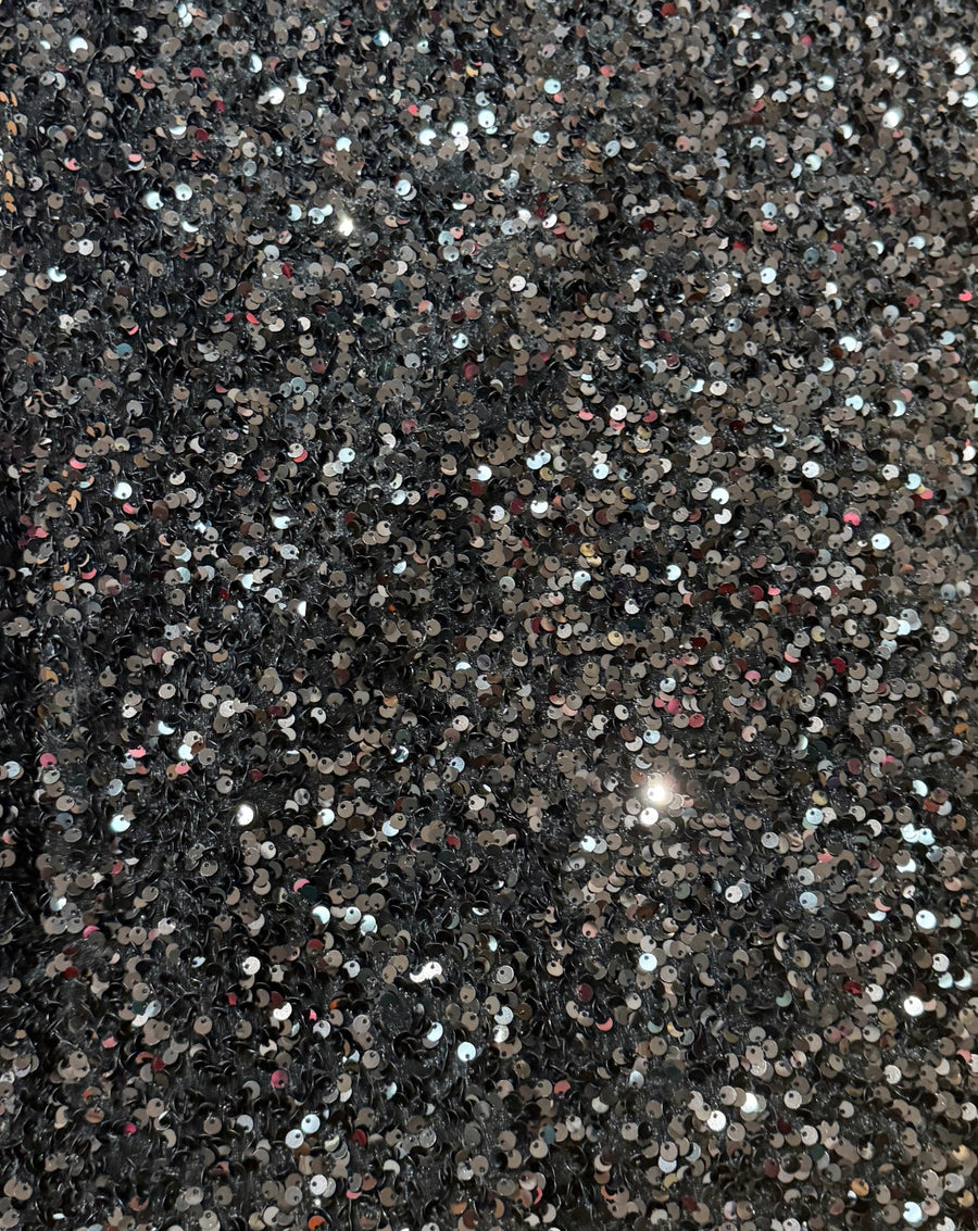 Pre-Order 2026- Black Sequin And Velvet Round Tablecloth/ Underskirt 108”