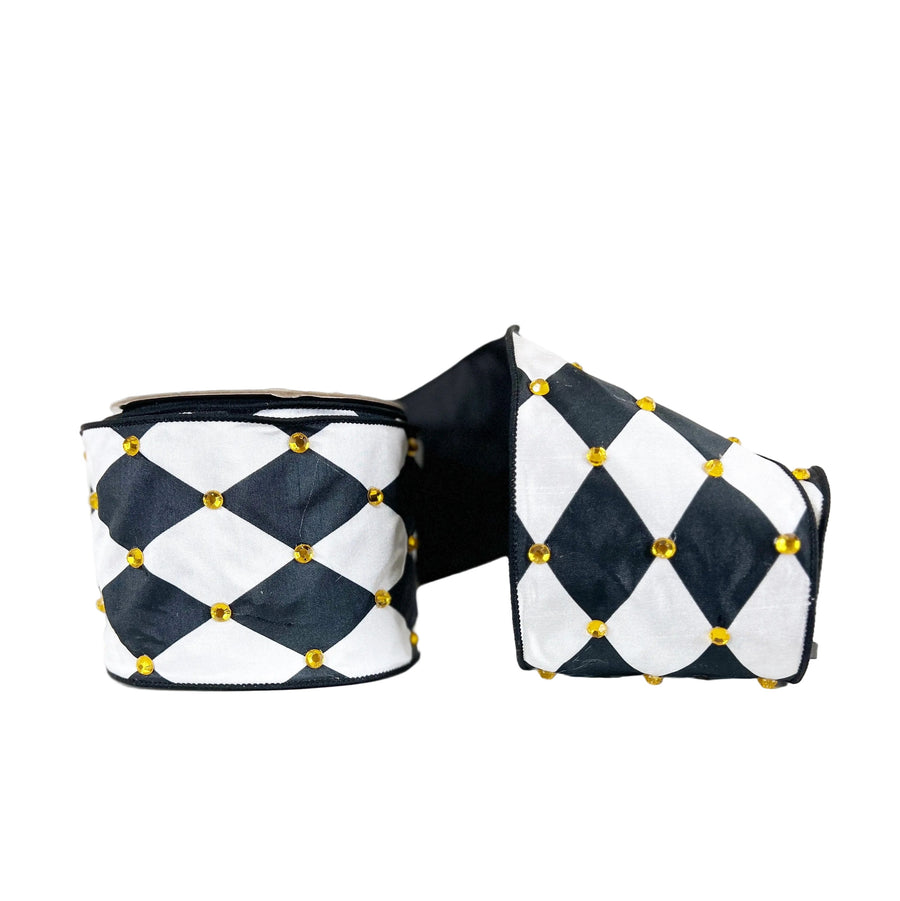 Harlequin Gold 4"x10Y Wired Ribbon-EXCLUSIVE