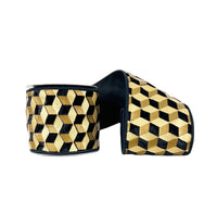 Cube Black and Gold Wired Ribbon 4