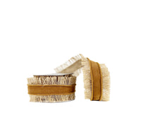 Jute Fringed Wired Ribbon- Brown 2.5