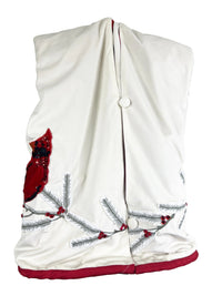 Creme Velvet Cardinal Table Tree Skirt