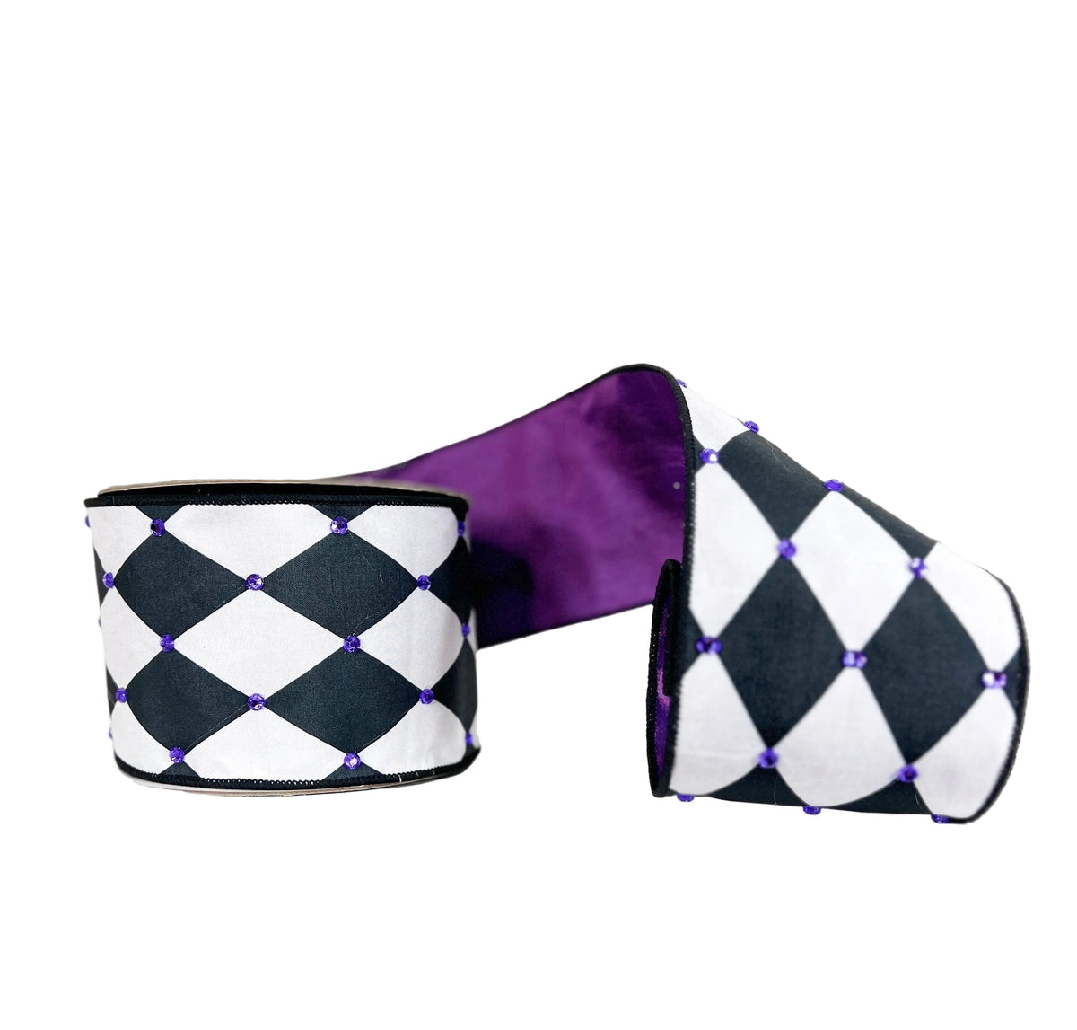 Harlequin Purple 4"x10Y Wired Ribbon-EXCLUSIVE