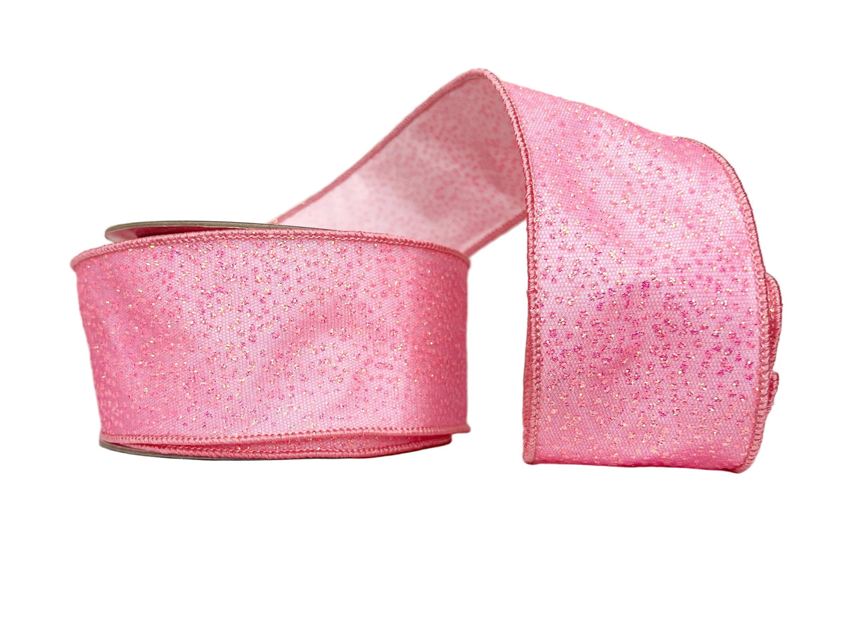 Pink Sparkle 2.5" Wired Ribbon-(25/49)
