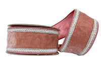 Dusty Rose Bling & Pearl Trim Velvet 2.5