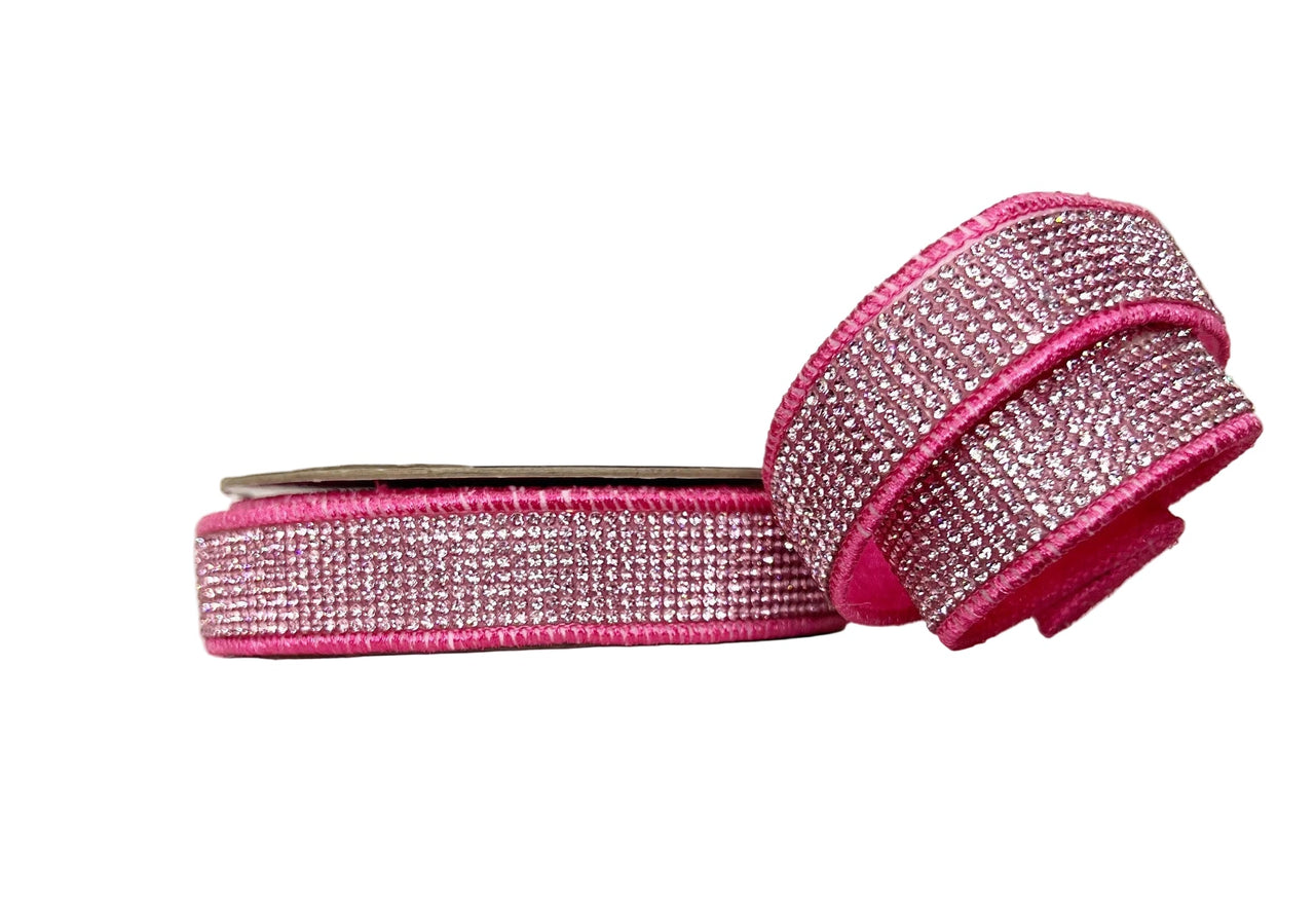 Pre-Order 2026- Hot Pink Bling 1" Wired Ribbon