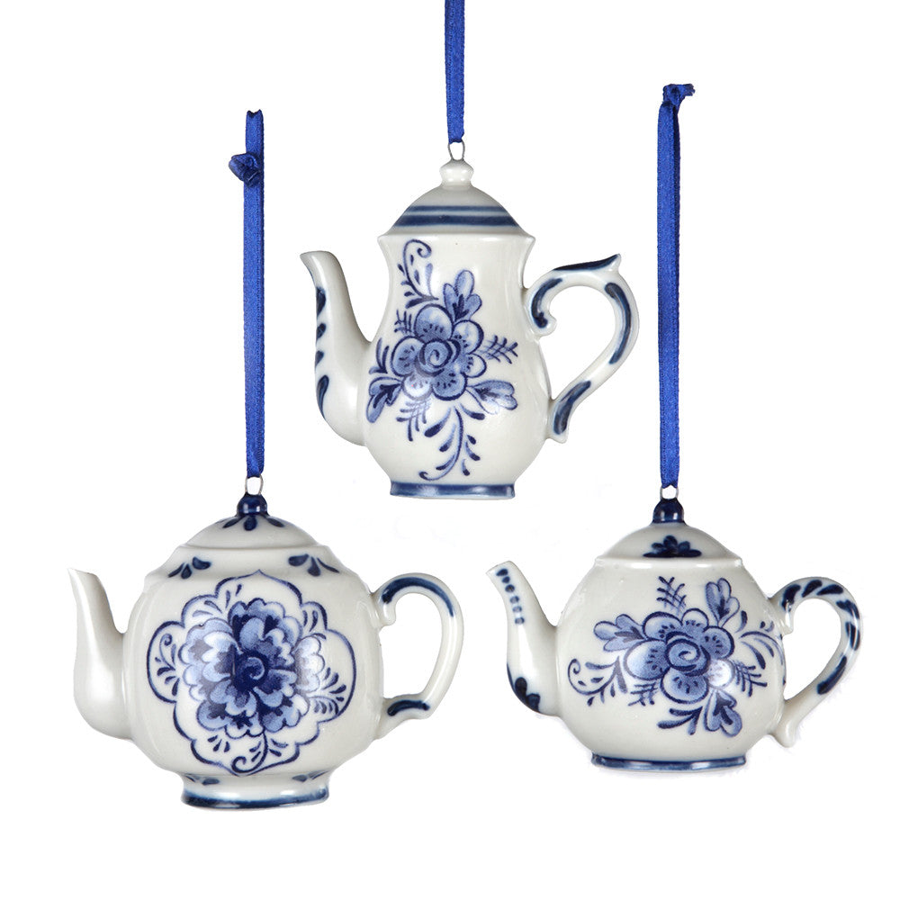 Delft Blue Teapot Ornaments
