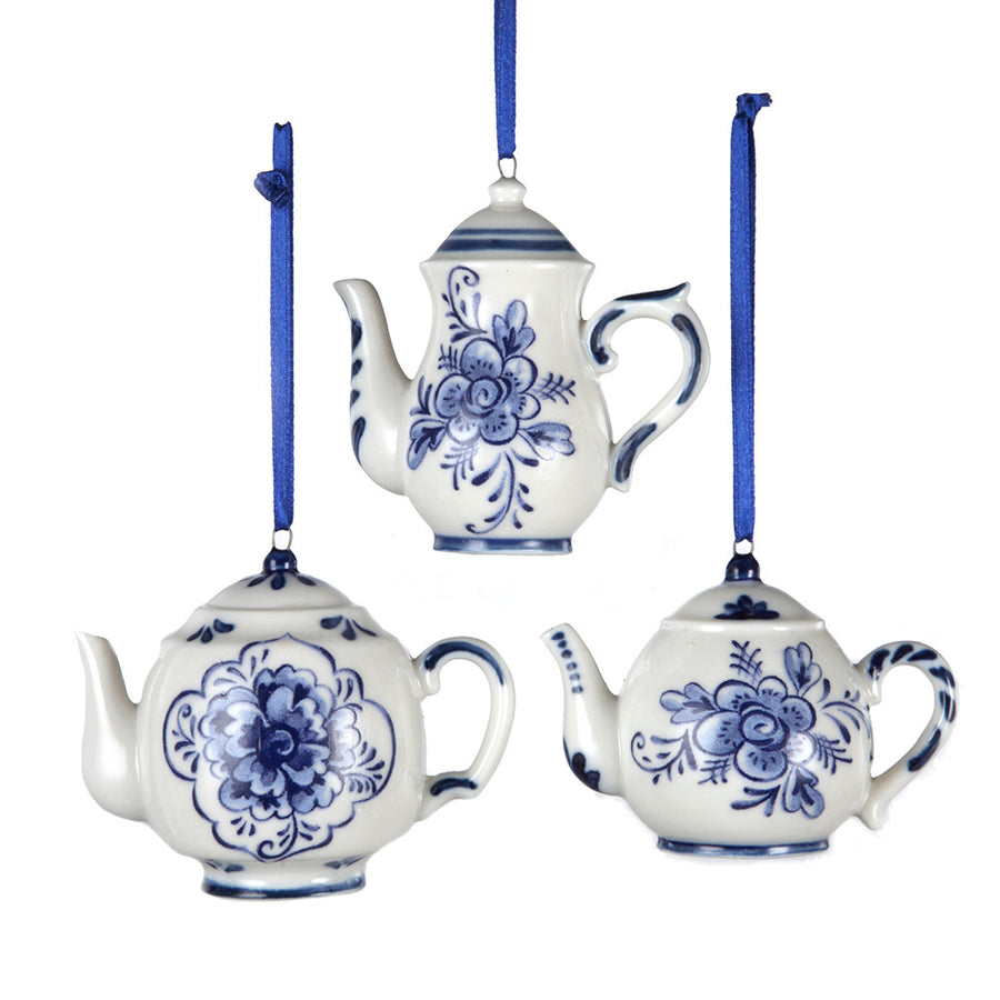 Delft Blue Teapot Ornaments