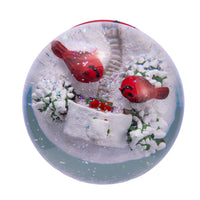 100MM Wind-Up Musical Cardinals With Tree Water Globe