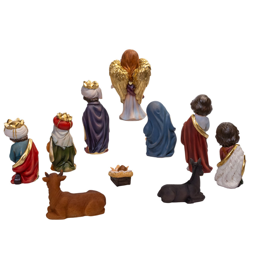 Nativity Set With Gold Detailing