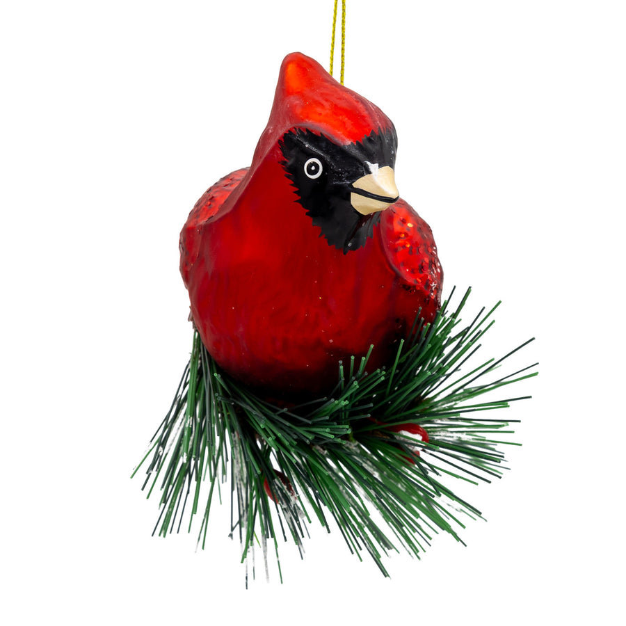Glass Cardinal Ornament
