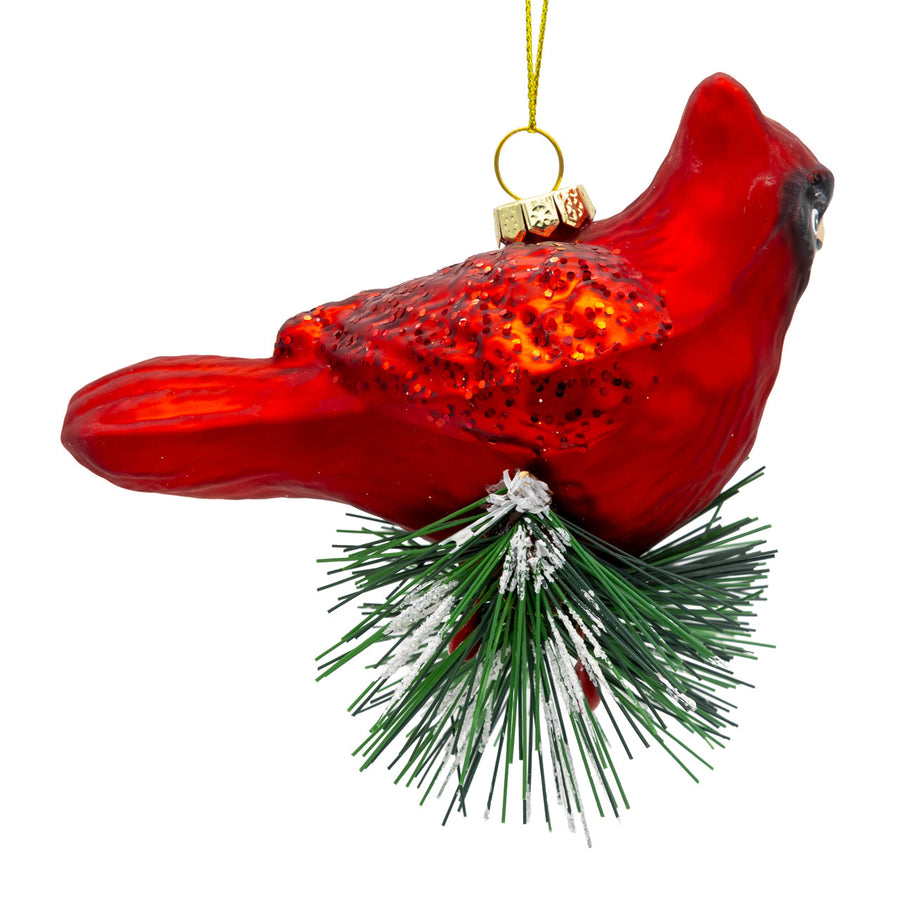 Glass Cardinal Ornament