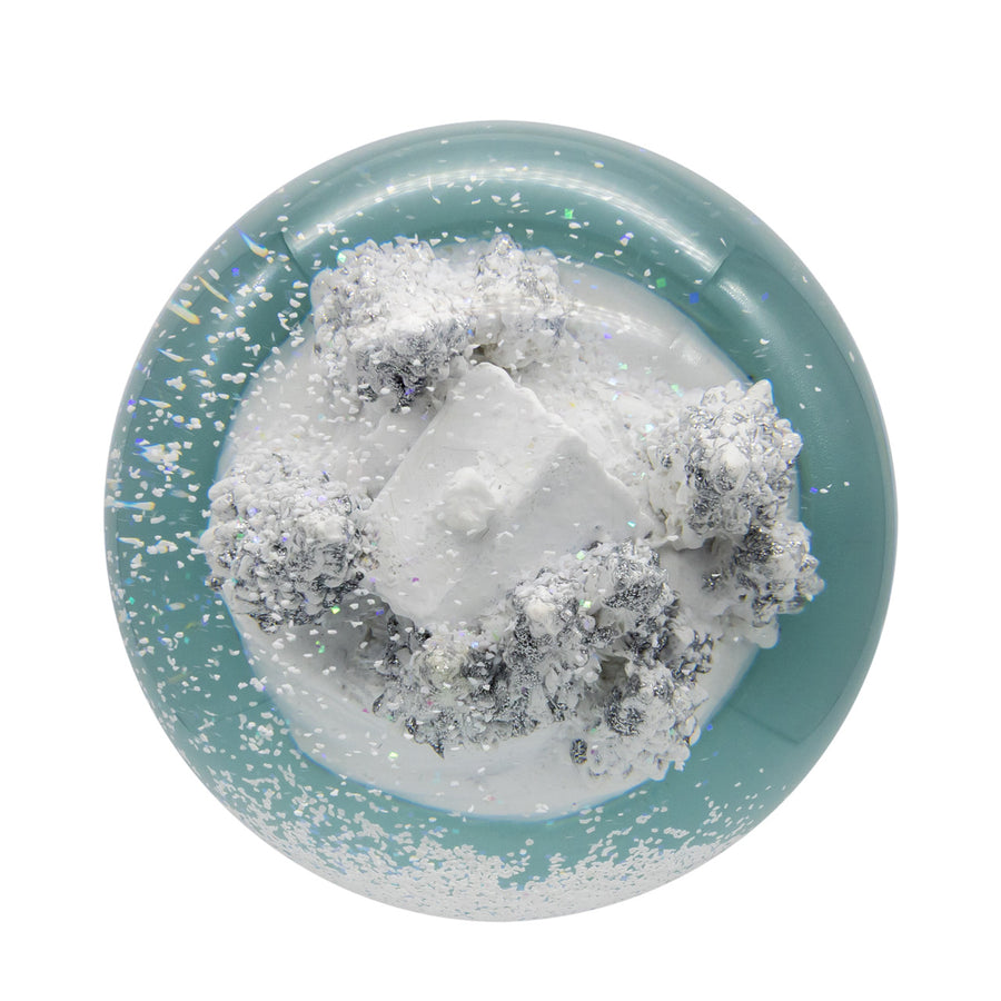 Wind-Up Musical Silver & White Winter Scene Water Globe