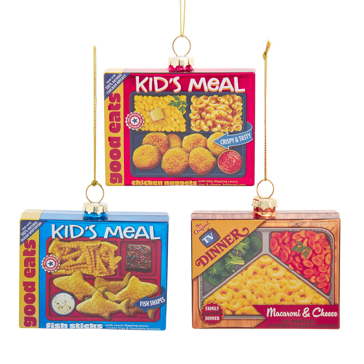 Glass TV Dinner Ornaments