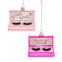 Glass Pink False Eyelashes Ornaments