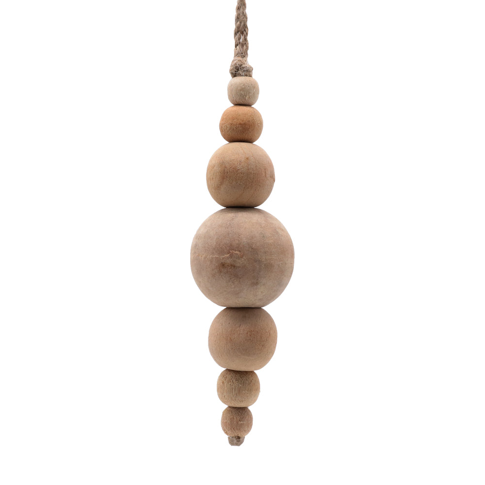 5" Natural Wooden Bead Ornament