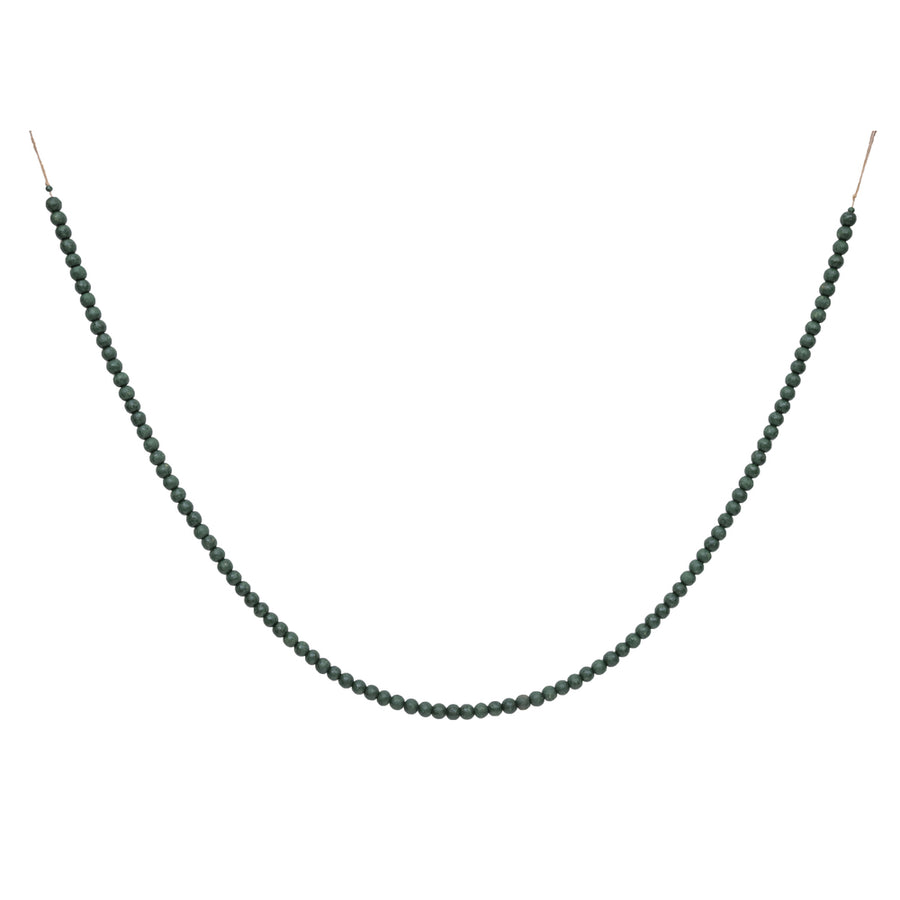 72" Moss Green Wooden Bead Garland