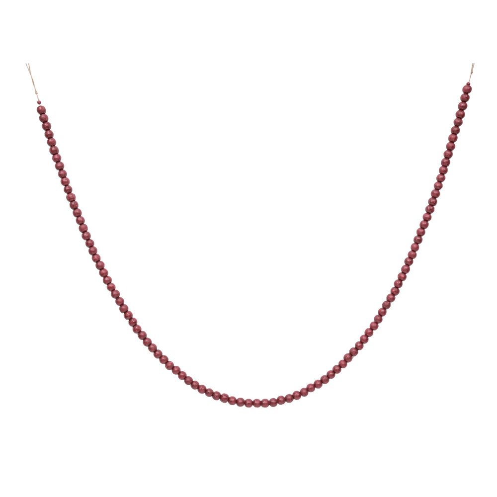 72" Burgundy Wooden Bead Garland