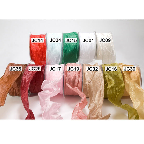 2 Inch Crinkle Crushed Ribbon with Wired Edge