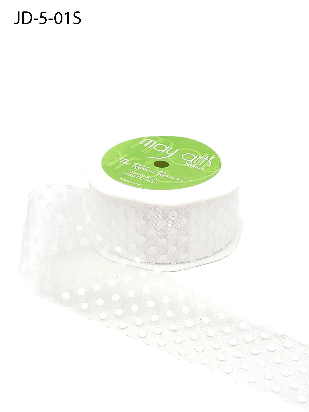 1.5 Inch Sheer Dots Ribbon – JD-5-01S White