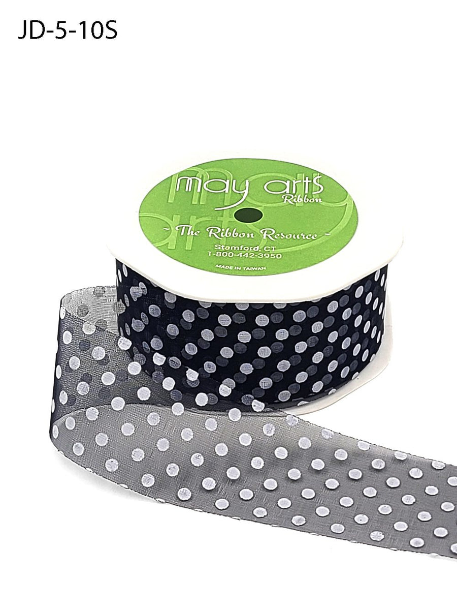 1.5 Inch Sheer Dots Ribbon – JD-5-10S Black