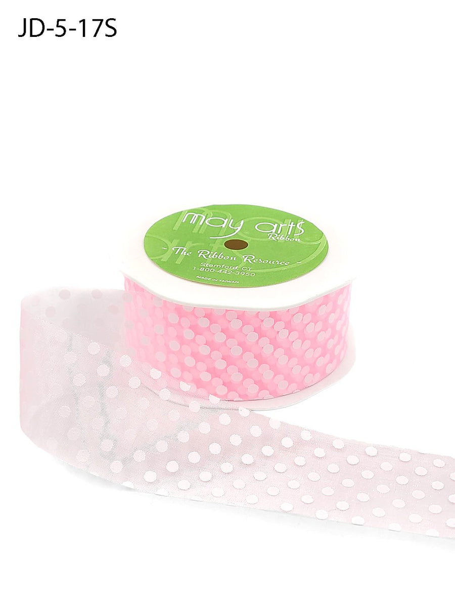 1.5 Inch Sheer Dots Ribbon – JD-5-17S Pink