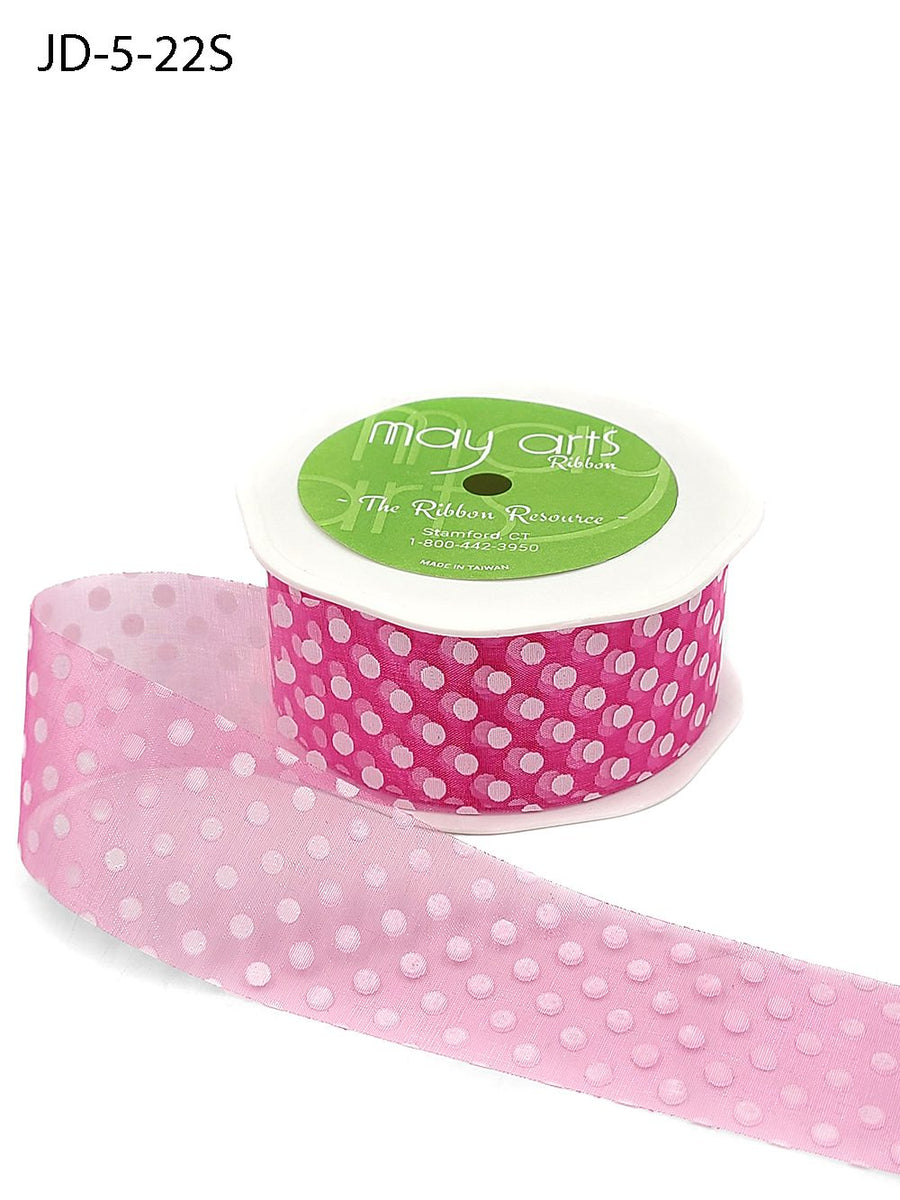 1.5 Inch Sheer Dots Ribbon – JD-5-22S Fuchsia