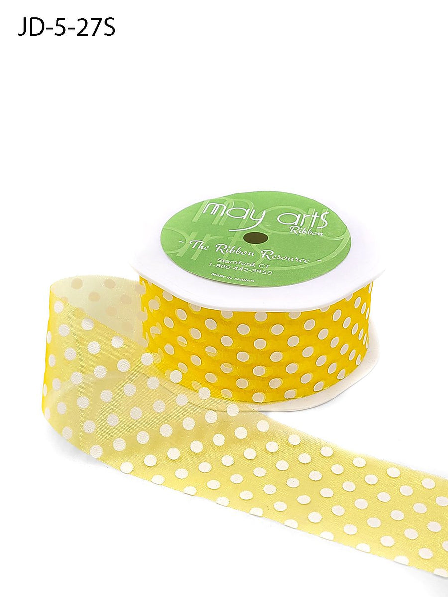 1.5 Inch Sheer Dots Ribbon – JD-5-27S Yellow