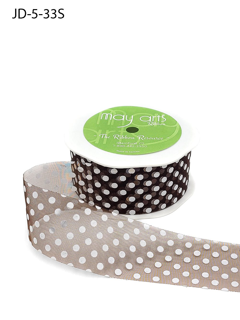 1.5 Inch Sheer Dots Ribbon – JD-5-33S Light Brown
