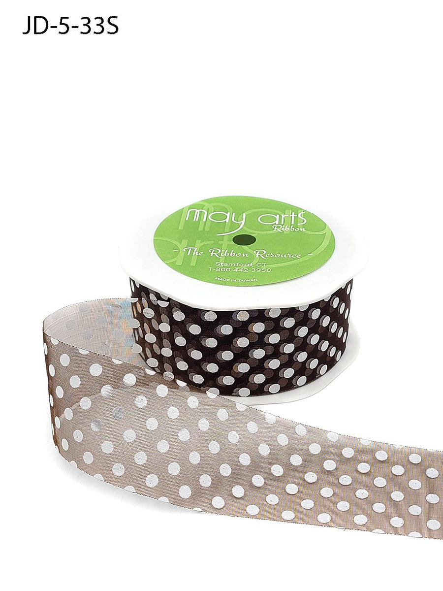 1.5 Inch Sheer Dots Ribbon – JD-5-33S Light Brown