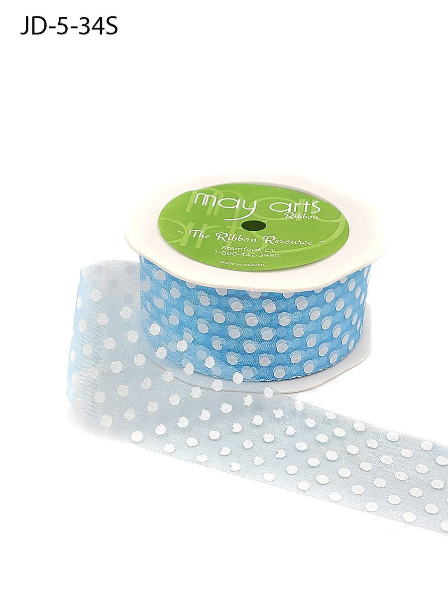 1.5 Inch Sheer Dots Ribbon – JD-5-34S Light Blue