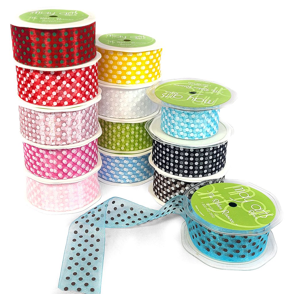 1.5 Inch Sheer Dots Ribbon – JD-5-46S Parrot Green