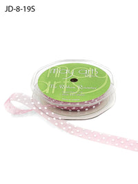 3/8 Inch & 5/8 Inch Sheer Dots Ribbon – JD-8-19S MAUVE/WHITE DOTS (5/8″)