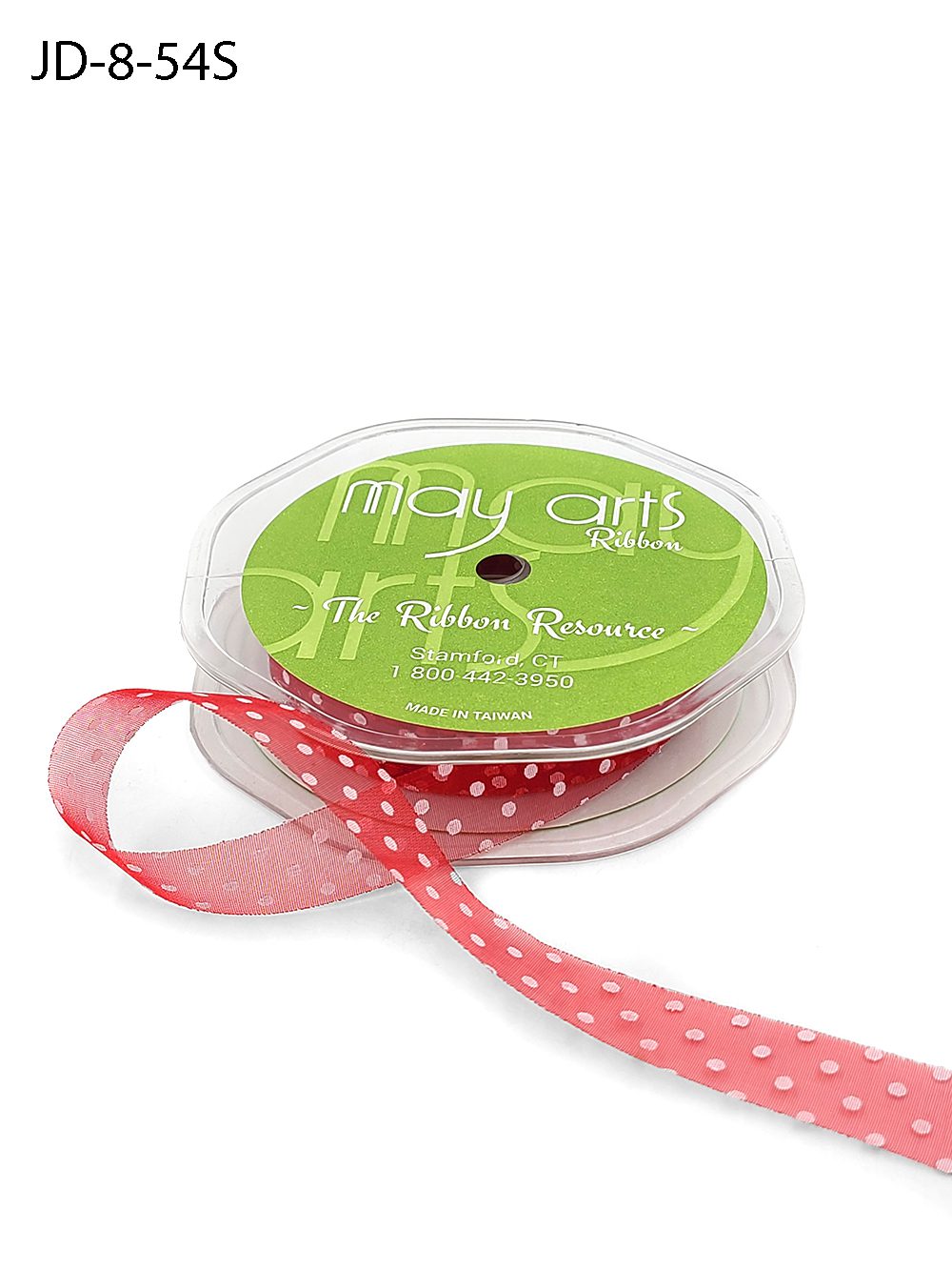 3/8 Inch & 5/8 Inch Sheer Dots Ribbon – JD-8-54S RED/WHITE DOTS (5/8)”