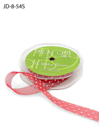 3/8 Inch & 5/8 Inch Sheer Dots Ribbon – JD-8-54S RED/WHITE DOTS (5/8)”