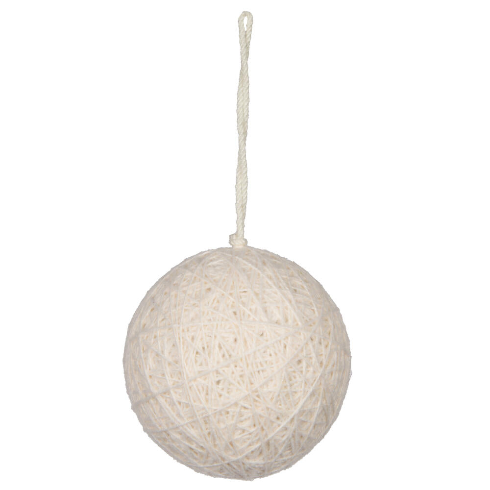 5" Ivory Wool String Wrapped Ball