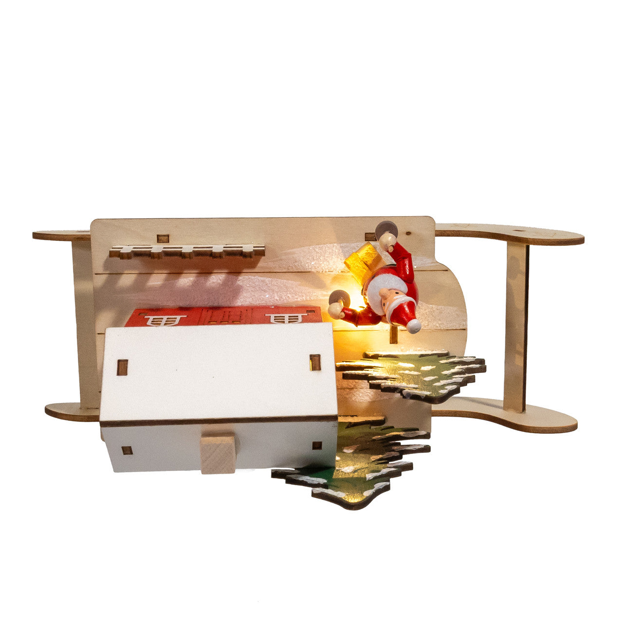 5.5" Battery Operated LED Lighted Sled With Village Scene & Santa